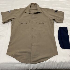 US Army Vietnam Era Shirt and Cap34x33 Shirt & Cap 7 1/8" 1973 Uniform